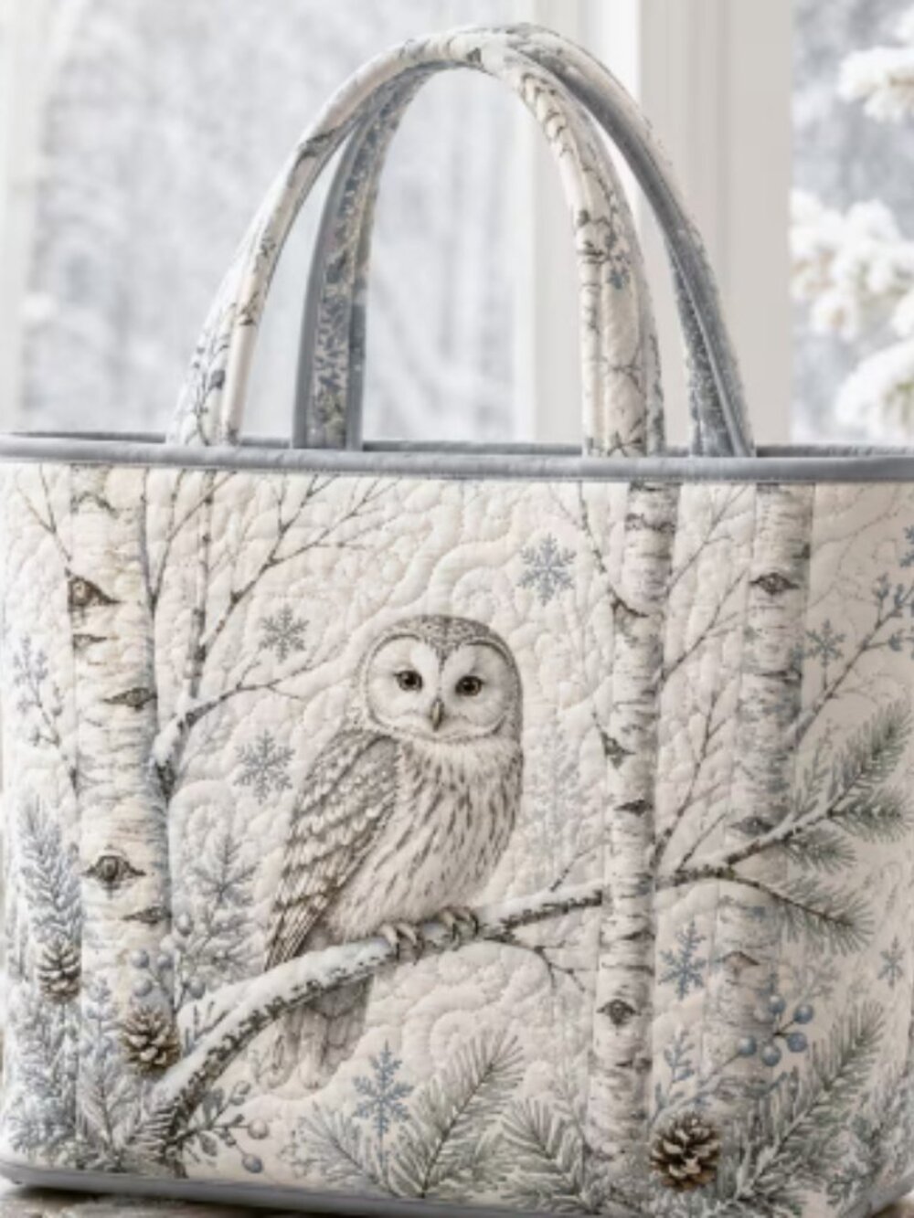Soft Fabric Quilted Owl Tote